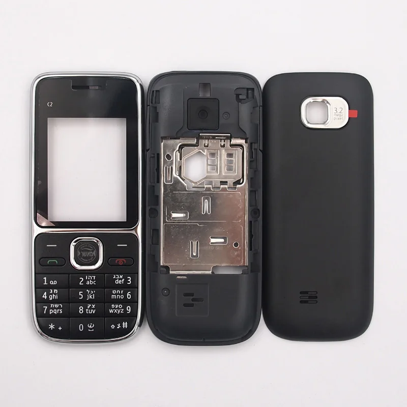 Черный Чехол для Nokia C2-01 с ивритской клавиатурой - Цвет: Черный