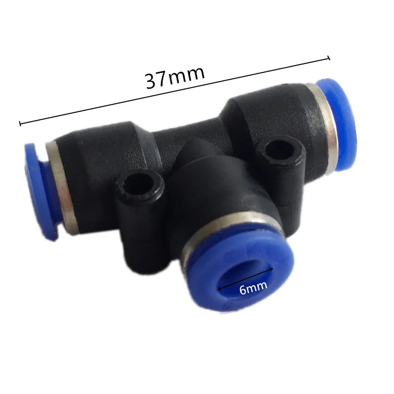 

S025 50Pcs/pack 6mm Slip lock Quick 3 Way Tee Connectors Plastic Joints Misting Cooling Accessories Pneumatic Pipe Fittings