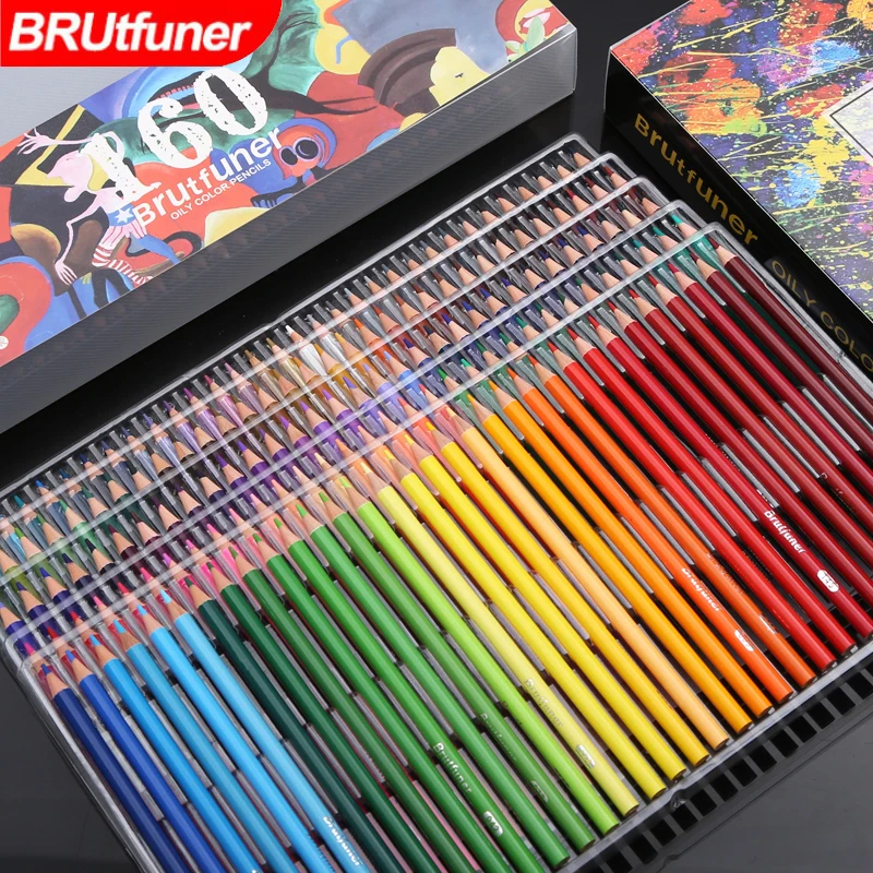 Brutfuner 12/48/120/160/260Colors Oil Wood Colored Pencils Watercolor –  Vip4Shop