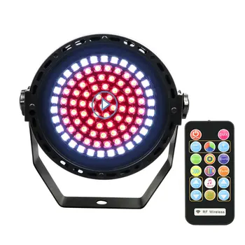

Disco Colorful Stage Lighting Effect With Remote Control DMX Sound Lights DJ Bar Holiday Party Christmas 91 LED RGB Strobe