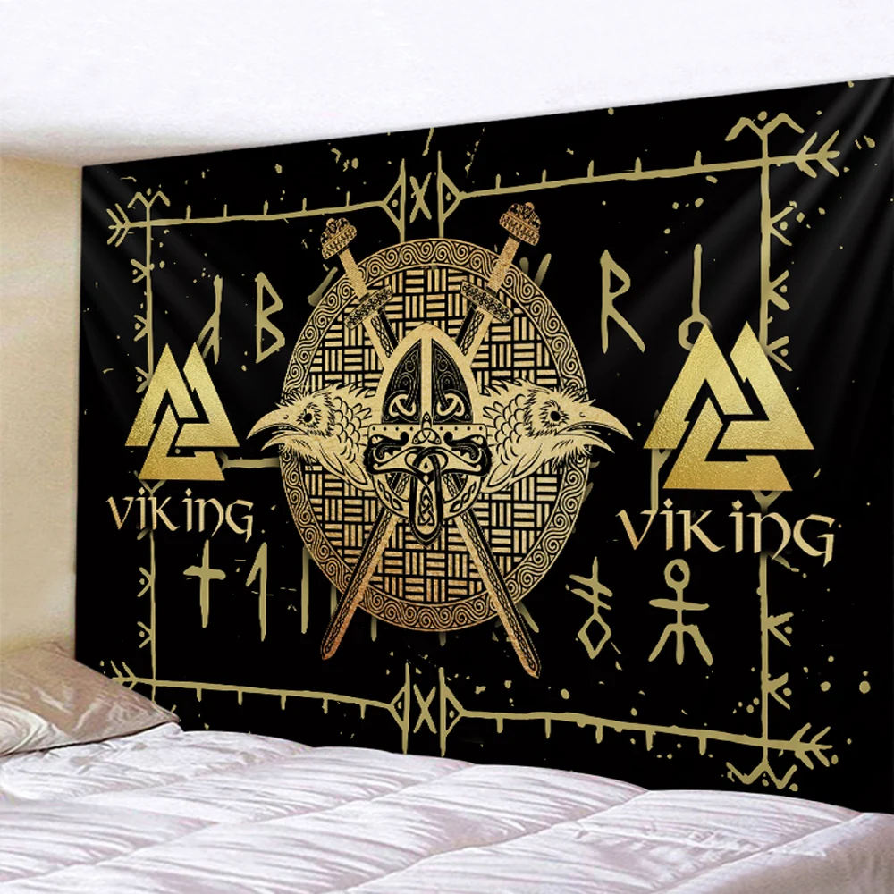 Viking мистический символ гобелен для домашнего декора психоделические сцена
