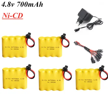 

4.8v 700mAh Ni-CD Battery and Charger Set For Rc toys Boats Cars Tanks Guns Robots 4* AA 4.8v Rechargeable Battery Pack SM-2P