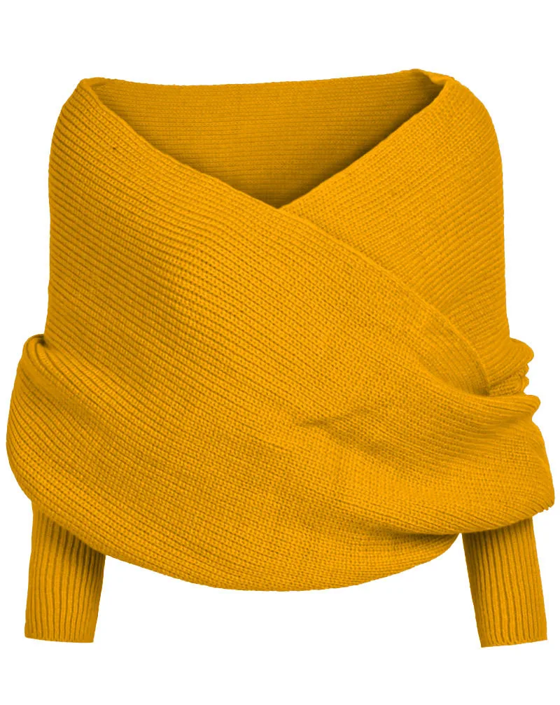 10 цветов, хит, Модный зимний женский свободный однотонный вязаный свитер с длинным рукавом, джемпер, вязаная одежда, верхняя одежда, пальто, женская одежда, Топ - Цвет: Yellow