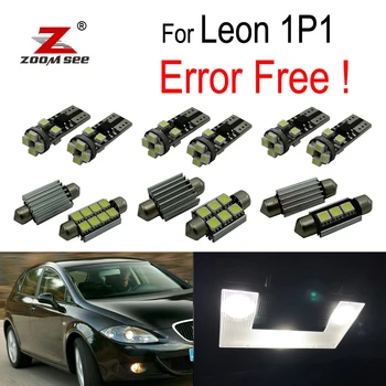 

12pcs 100% error free LED Interior Reading dome map Lights bulb Kit for Seat Accessories for Leon MK2 1P 1P1 (2005-2012)