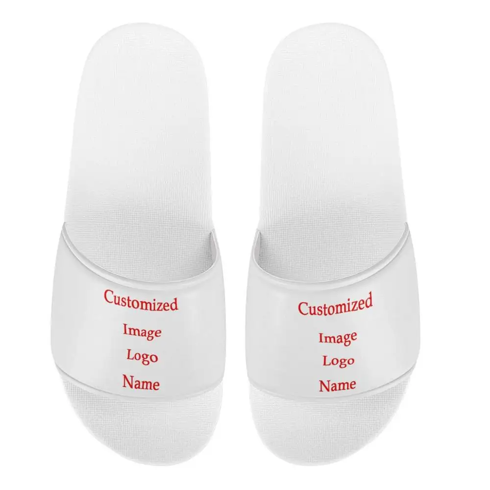 INSTANTARTS High Quality PVC Men and Women Slip On Slide Sandals Sublimation Printed Custom Logo Summer Slippers for Children 