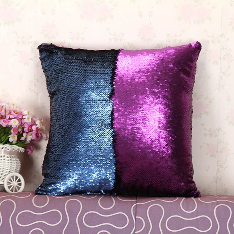 Purple blue DIY модный роскошный двухцветный чехол с блестками Континентальный декоративный чехол с русалочкой - Color: Purple blue