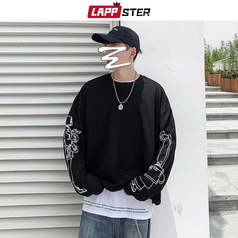 LAPPSTER Men Japanese Streetwear Black Hoodies Sweatshirts 2020 Autumn Mens Korean Style Hip Hop Hip Hop Oversize Print Hoodie LAPPSTER Men Japanese Streetwear Black Hoodies Sweatshirts 2020 Autumn Mens Korean Style Hip Hop Hip Hop Oversize Print Hoodie