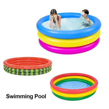 

Inflatable Swimming Pool Kid Blow Up Pool Thickened 3-Ring Inflatable Pool for Boys Girls Outdoors Have Fun