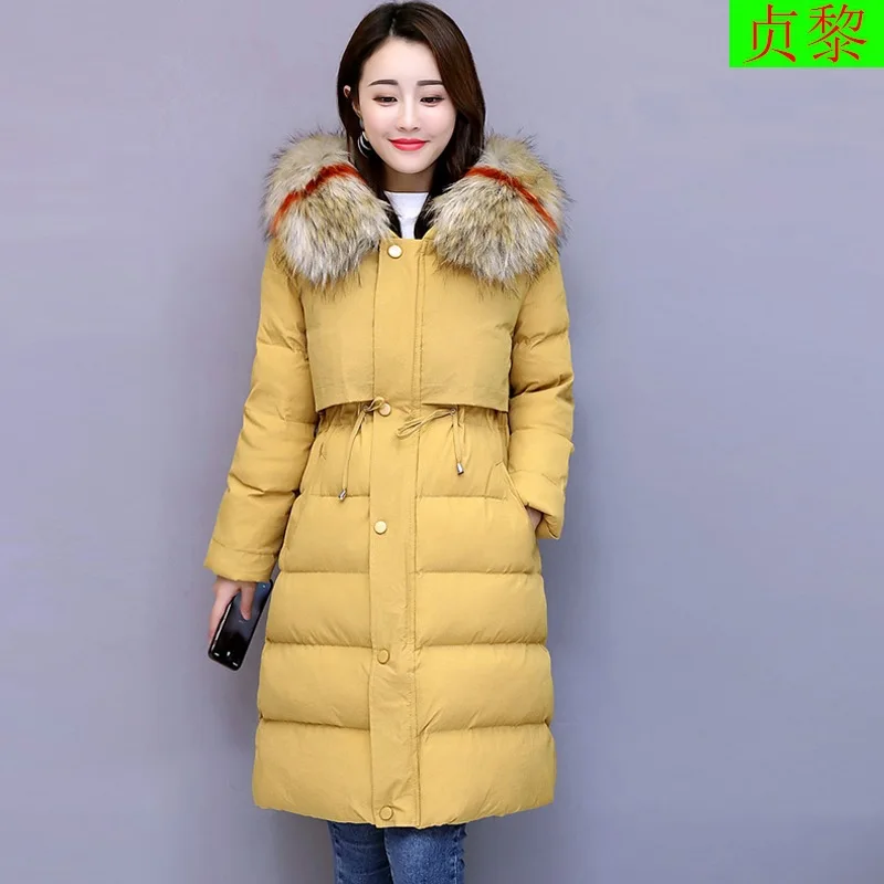 

2018 Winter New Style Women's INS down Coat Mid-length down Jacket Cotton-padded Clothes Short-height Waist Hugging Slimming ove