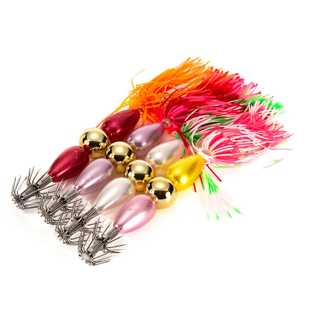 

1Pcs 12cm Fish Hook Luminous Vivid Lifelike Simulation Squid Hook Fishing Tackle Lures Squid Jig Lures with Hook (4 Colors )
