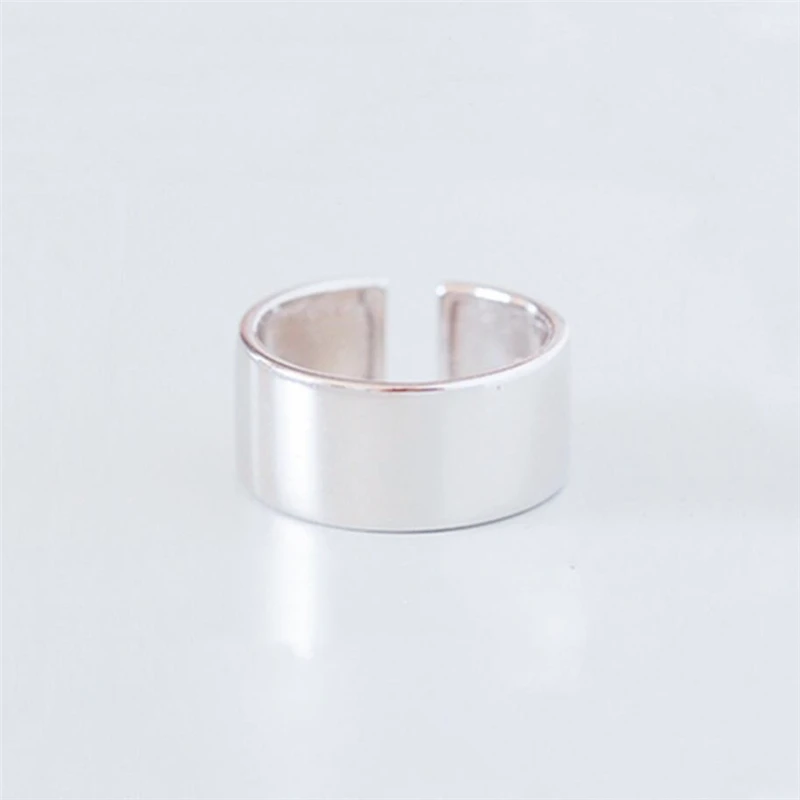 Opening-Rings 925-Sterling-Silver Resizable Wide Simple Female SRI186 Hipster Mouth-Joint