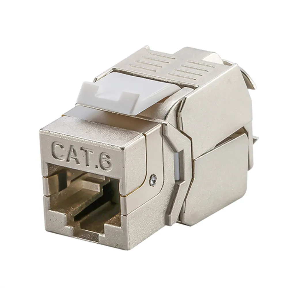 RJ45 Female Connector Cat5e Cat6 Cat6A Network Toolless Keystone Module Full Shielded RJ 45 Socket To LSA Toolfree Termination HDMI Cables Cables & Adapters