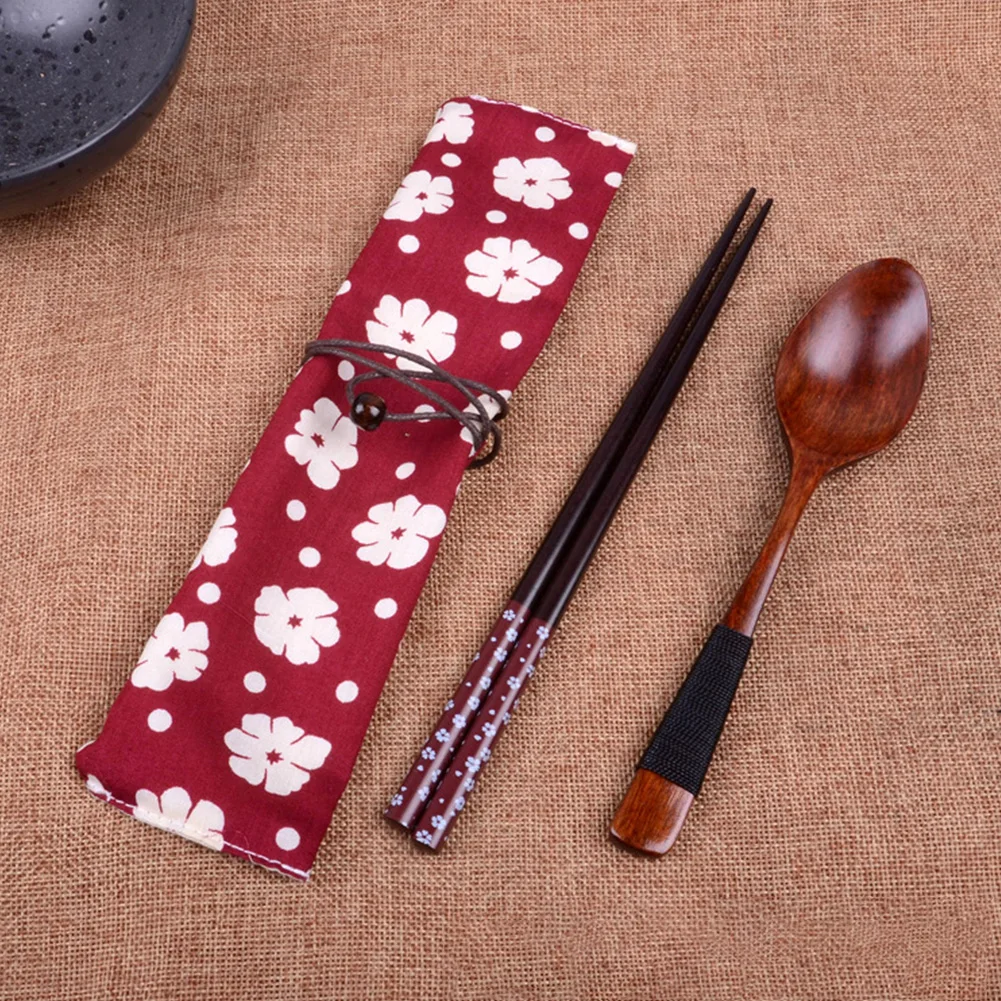 Прочная ложка посуда отель кухня школа Дома Деревянная связывающая линия вишни палочки для еды набор