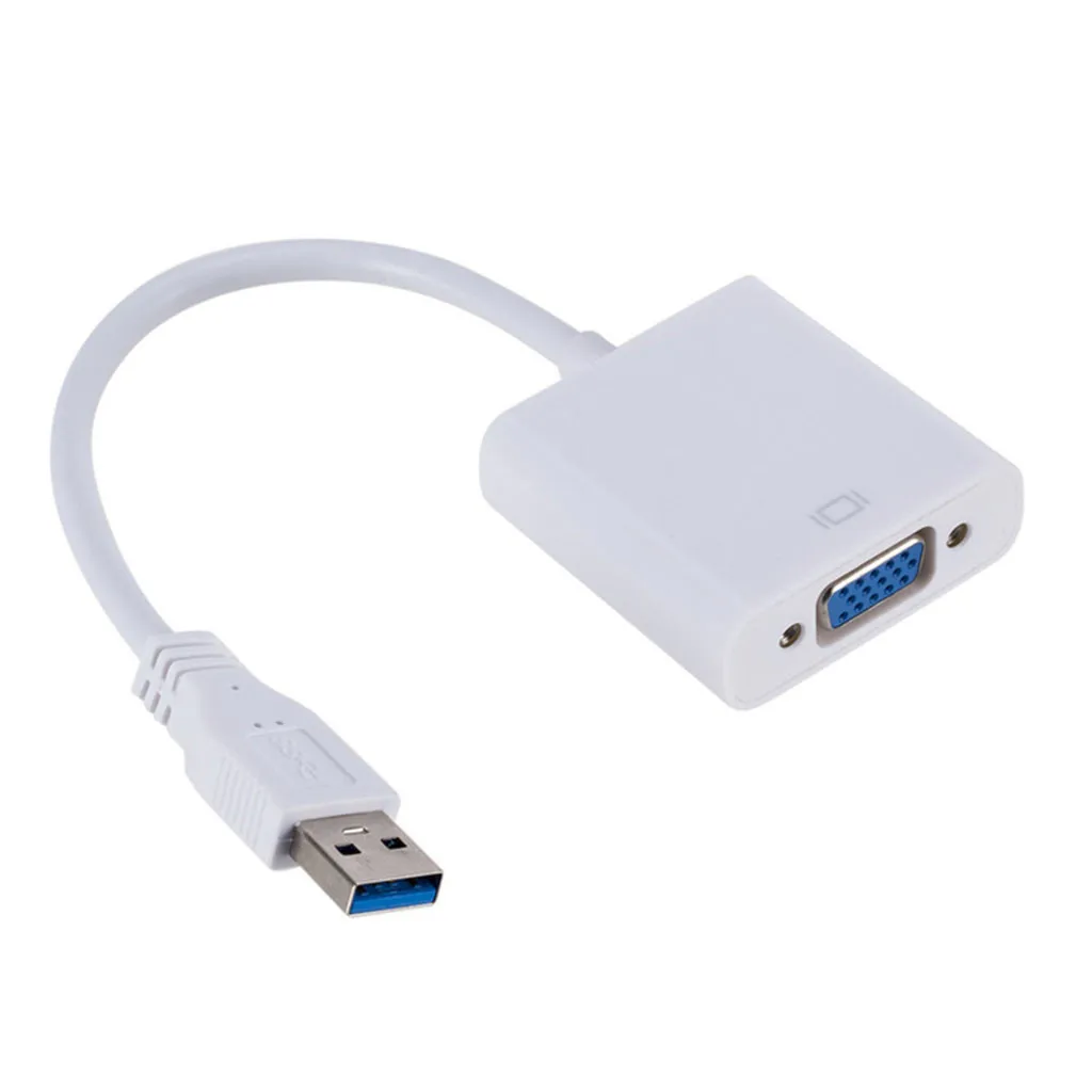 Ouhaobin USB 3,0-VGA адаптер ультра мульти-дисплей видео конвертер HD адаптер для телефона для компьютера - Цвет: WH