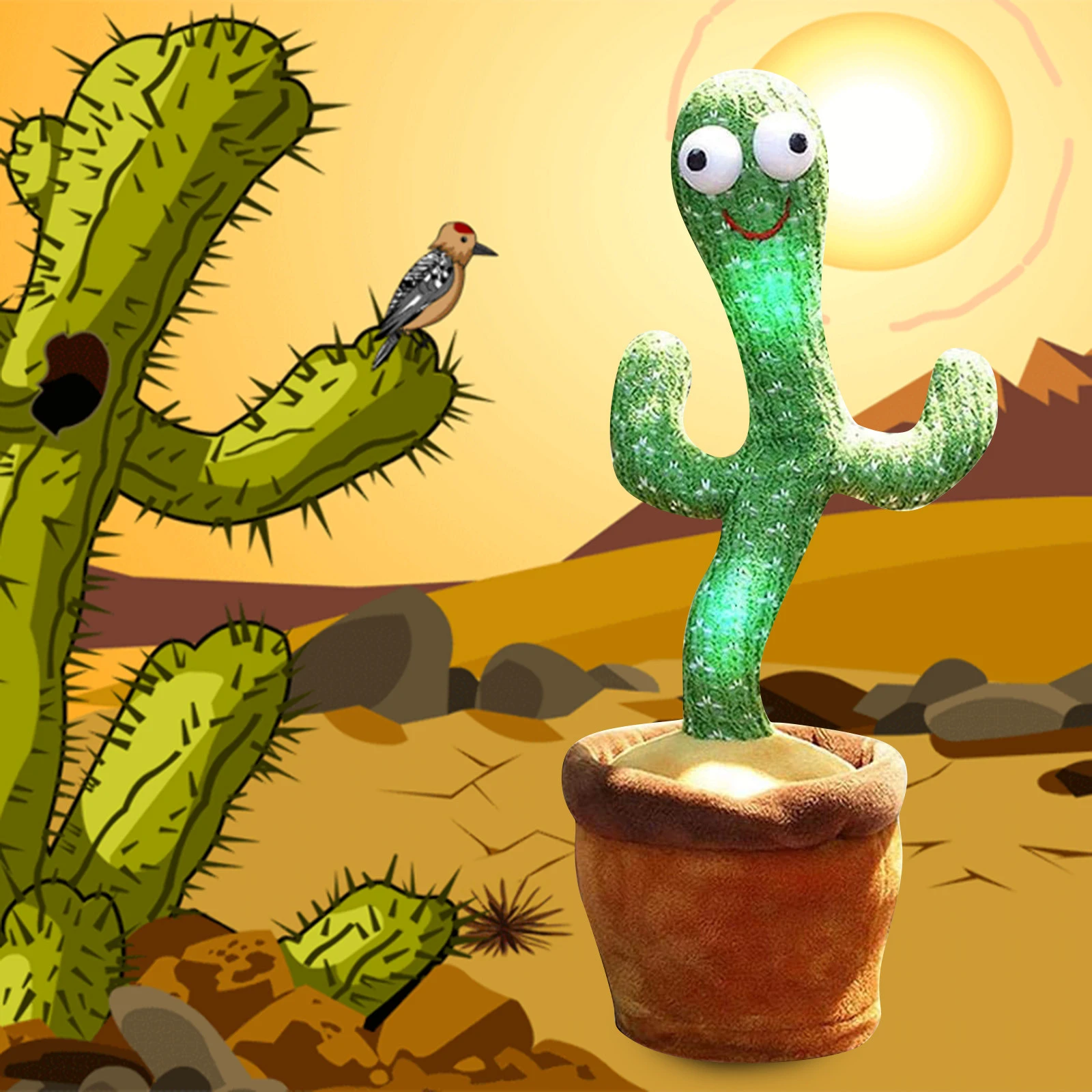 Dancing Cactus Plush Toys With Light 