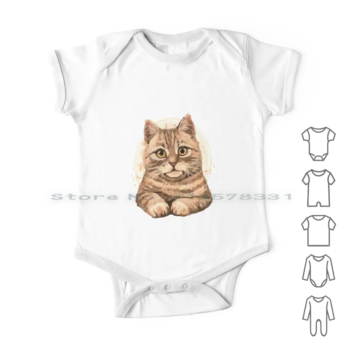 Cat Color Graphic Artistic Meow Newborn Baby Clothes Rompers Cotton Jumpsuits Cat Art Cat