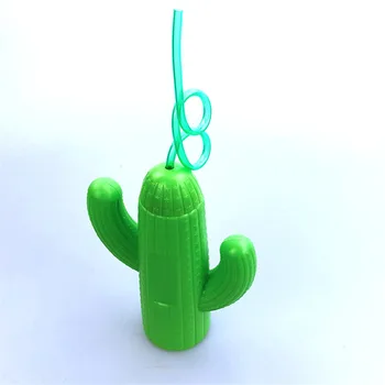 

Hawaiian Plastic Cactus Pineapple Drinking Cup Coconut Fruit Cup with Straws Tropical Luau Party Summer Beach Party Decorations