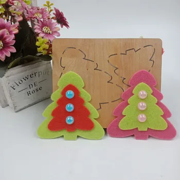 

2pcs/set Christmas Tree Ornament Wooden Dies Stencil For DIY Scrapbooking Craft Leather Paper Cards Making Template Die Cut 2019