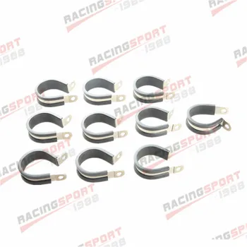 

10PCS Cushioned Hose Mounting Clamp Loop Strap 304 Stainless Steel 2" Black