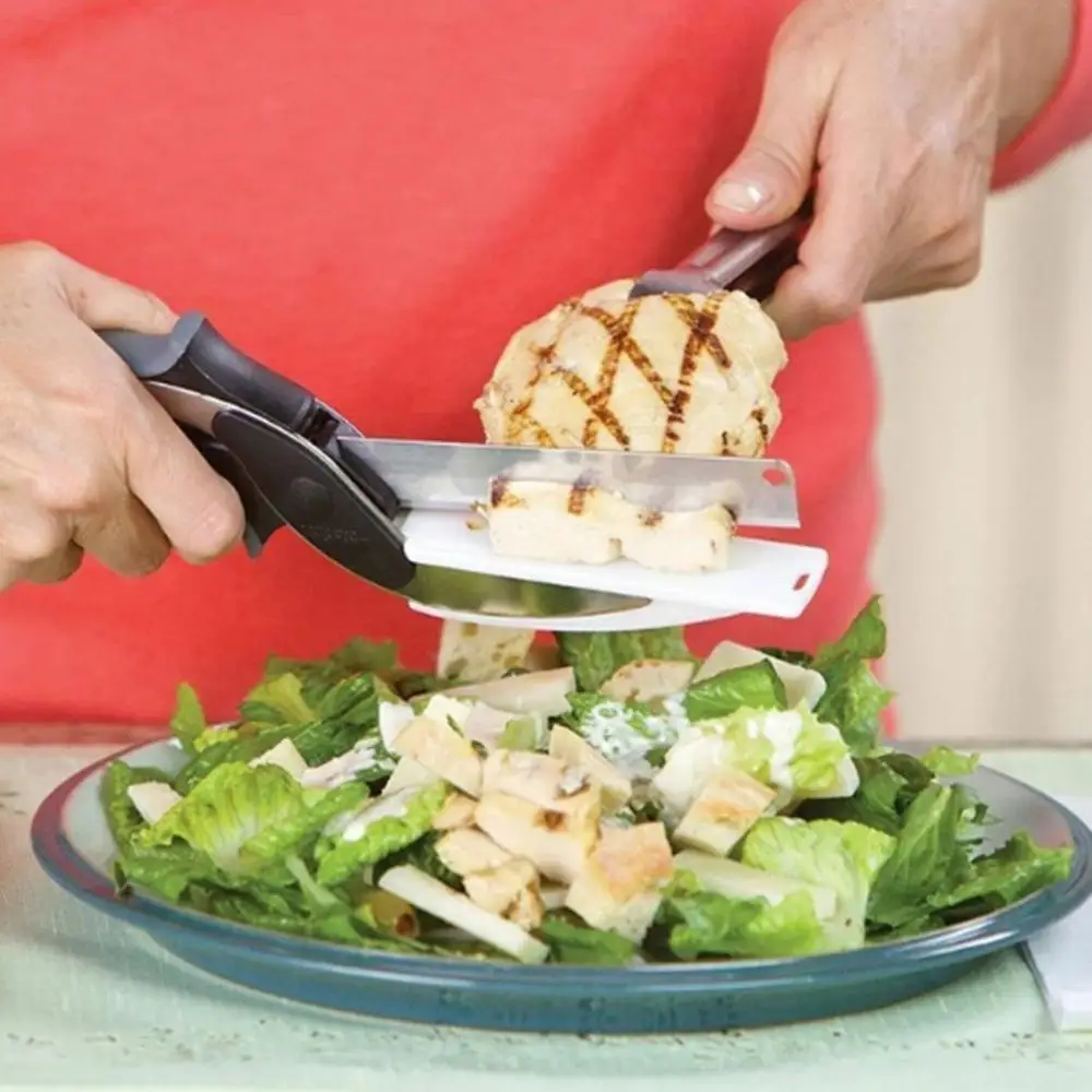 Food Scissors Vegetable Scissors 2-In-1 Smart Stainless Steel Spring Knife Multi-Function Household Kitchen Circlip Scissors Food Scissors Vegetable Scissors 2-In-1 Smart Stainless Steel Spring Knife Multi-Function Household Kitchen Circlip Scissors