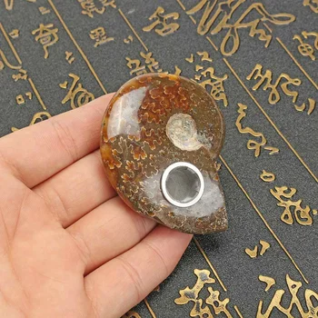 

1pcs 45-90g Practical Natural Ammonite Quartz Crystal Stone Pipe Healing Quartz Pipe Gemstone with Strainer Crafts Gift