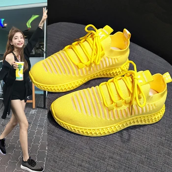 

Woman Outdoor Lightweight Sneaker Breathable Flat Platform Shoes Women Jogging Shoes Running Shoes For Young Girls Chaussures