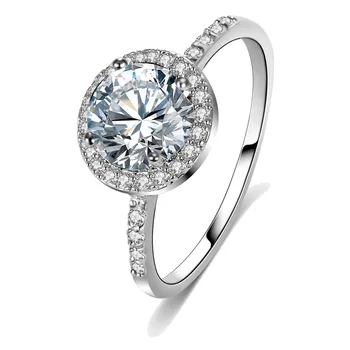 

TSHOU195 Necklace three-piece jewelry set Round zircon necklace earrings ring set