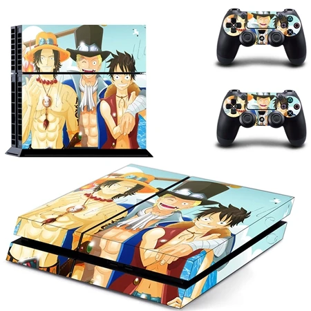 Аниме one piece Луффи наклейка для PS4 виниловая наклейка, стикер для консоли sony Playstation 4 и 2 контроллера наклейка для PS4 стикер - Цвет: DPTM1209