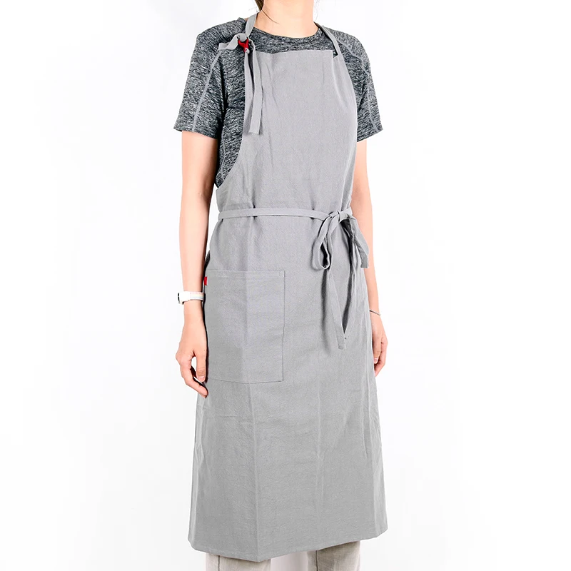 WEEYI Brief 100% Linen Apron Nordic Dress Skirt apron Coffee Shops And Flower Shops Work Cleaning Aprons For Woman Washable