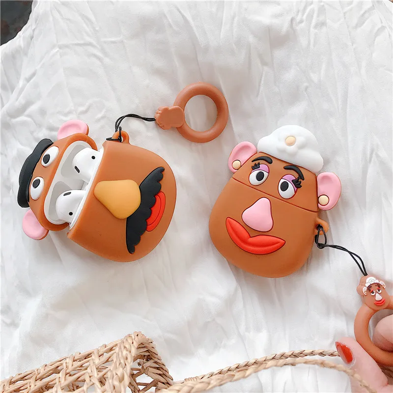

Lovely Cartoon Toy Story Mr. Potato Couple Earphone Case For Apple AirPods Bluetooth Wireless Headset Box Silicone Protect Cover