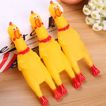 

Funny Screaming Chicken Pet Dog Toys Sound Interactive Shrilling Chickens Rubber Dog Toy Chew Squeaker Perro Tavuk Puppy DD50WJ
