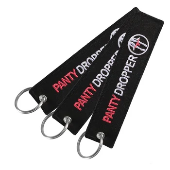 

Motorcycle Car Keychain Embroidery Panty Dropper Key Chain Fashion Key Holder KeyRing Accesorios