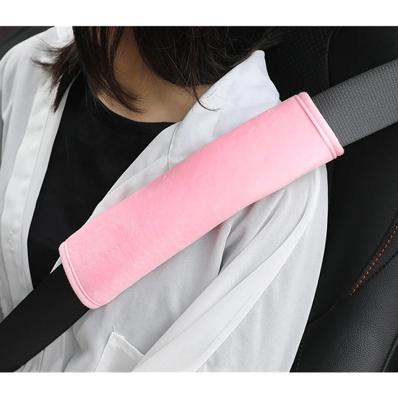 2pcs 26*6cm 60g Plush Universal Car Seat Belt Cover Soft Plush Seat