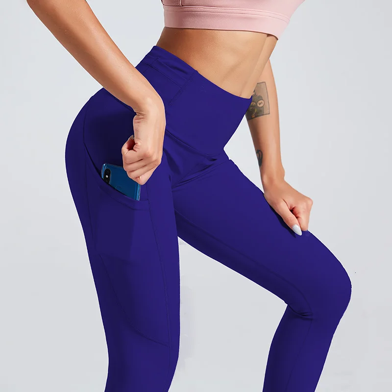 Y6067 Dark Blue HEYJOE Soild лоскутные леггинсы женские сексуальные персиковые Харт спортивные Леггинсы с карманами для фитнеса Feminina фитнес высококачественные нейлоновые штаны - Цвет: Y6067 Dark Blue