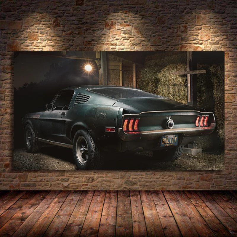 Современная Настенная Картина на холсте картины 1968 Mustang GT Fastback Классические