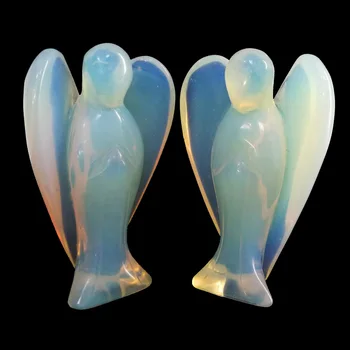 

4"Natural Opalite Crystal Angel Shape Stones Reiki Chakra Healing Statue Energy Gemstone Figurine Home Decor Craft