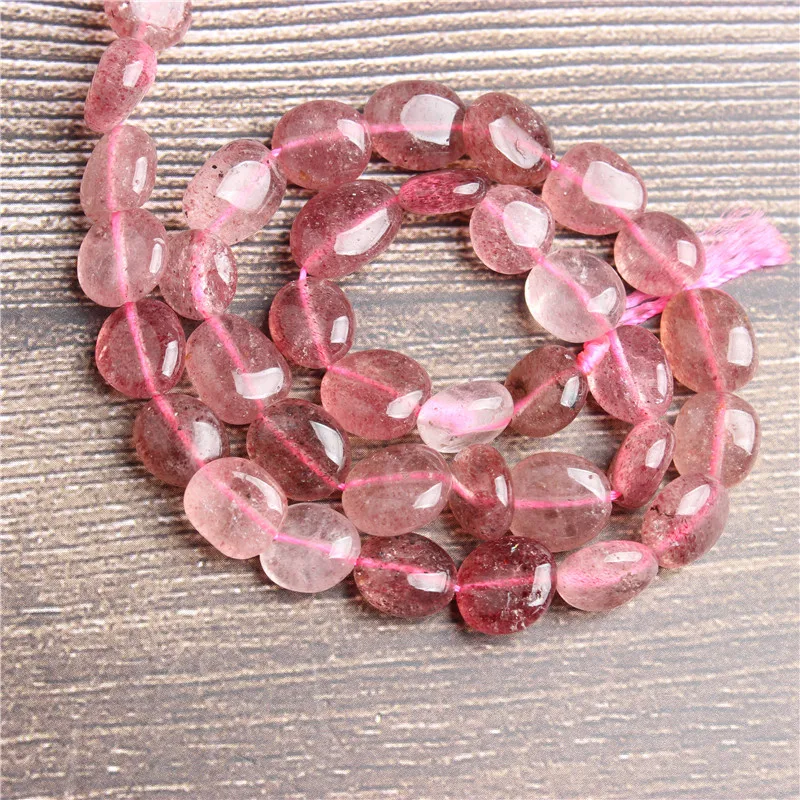 Ланьли модные натуральный ювелирные изделия из жемчуга 6x8 мм 8x10 мм аморфный Клубника Кристалл Loose Beads DIY браслет ожерелье аксессуары - Цвет: rose red