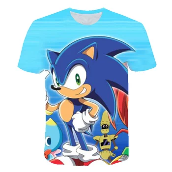 

sonic the hedgehog T shirt Print Cartoon Kids Clothing New 2020 Summer Fashion Children Girl Short Sleeve T shirts For Boys 4-14