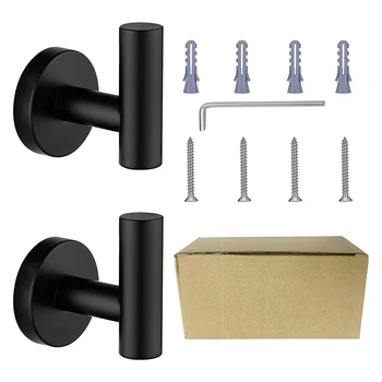 

Stainless steel wall mount bracket hook 2 piece door clothes coat hat hanger hanger towel bathrobe rack @LS