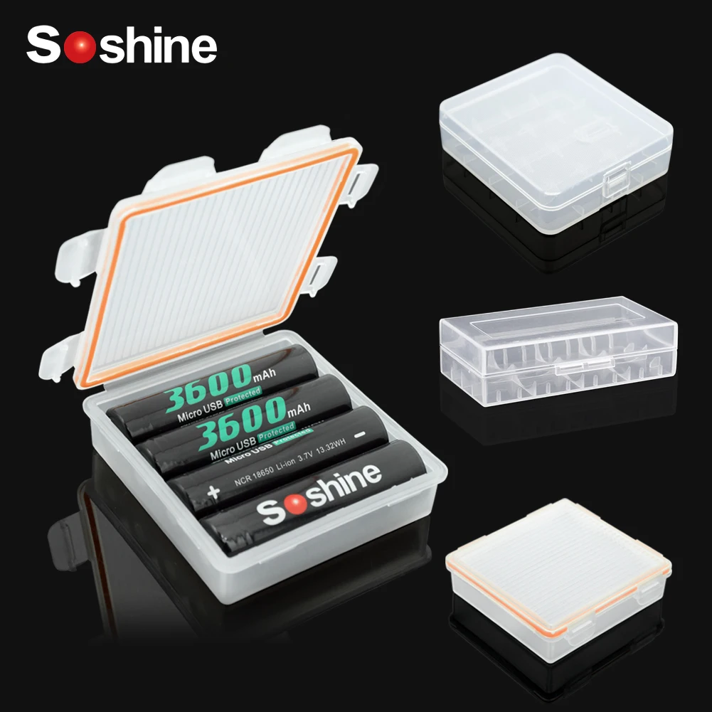 White Hard Plastic Battery Storage Boxes Waterproof 18650 Case Holder Container With Clip For 1x 2x 4x 8x 18650 Batteries For battery storage box battery case battery holder battery box