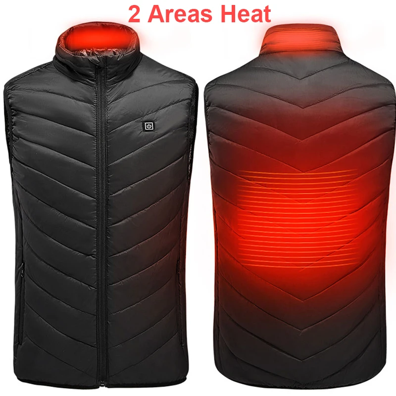 9 Areas Heated Vest Jacket USB Men Winter Electrical Heated Sleevless Jacket Outdoor Fishing Hunting Vest куртка с подогревом