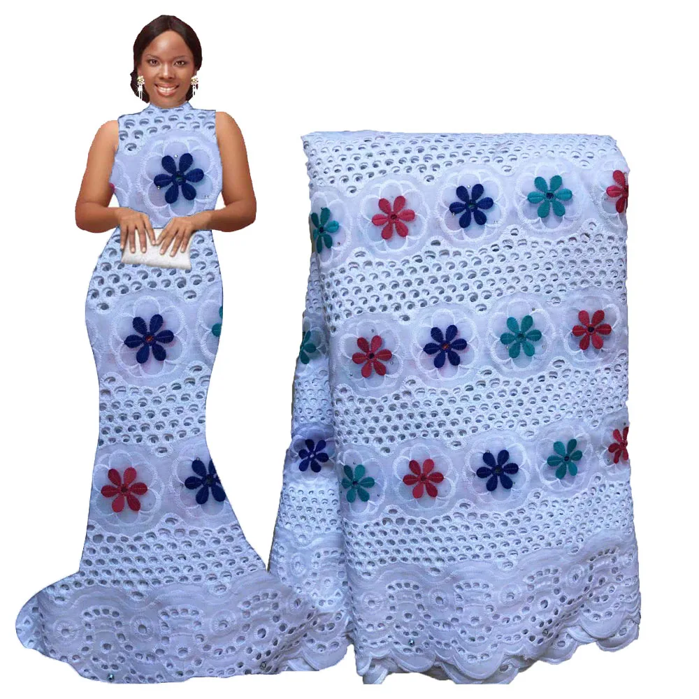 

Swiss Lace Fabric Royal Blue Red Teal White Cotton Lace Fabric Full Hole African Swiss Voile Lace Fabric for Women Dresses