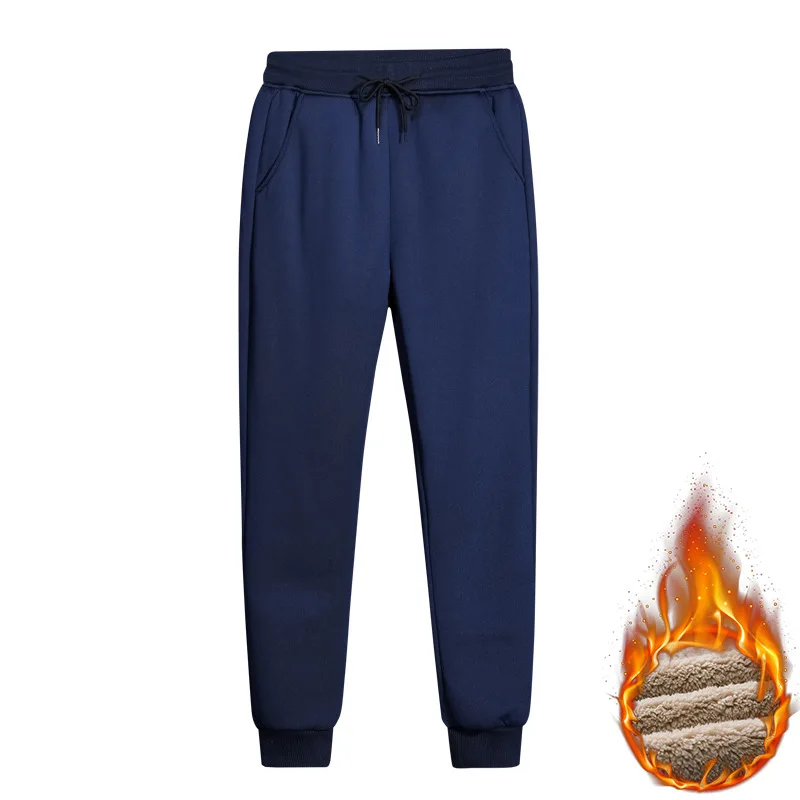 Карго зимние мужские брюки теплые флисовые джоггеры спортивные брюки мужские спортивные однотонные брюки Повседневная Удобная длинная перевозка брюк - Цвет: EM146 Blue