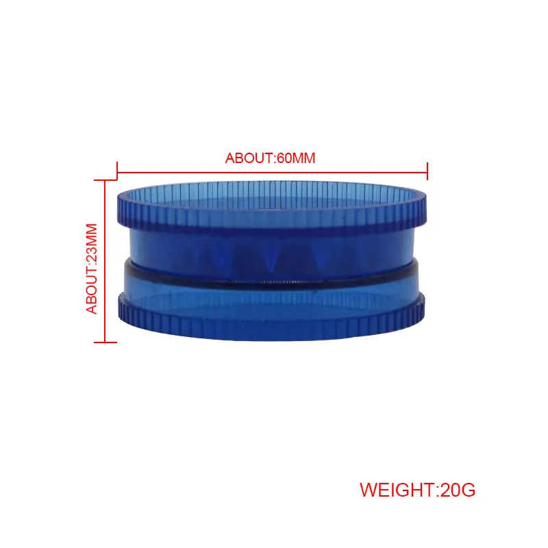 SY 1 шт. 59*22 мм пластиковая акриловая круглая форма жесткий пластик травяные травы измельчитель сигарного табака дым специи дробилка ручной Muller