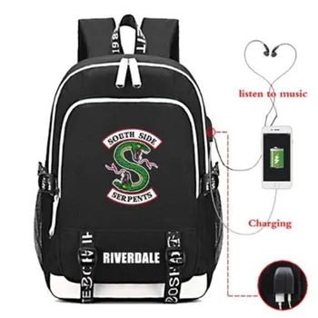 

Riverdale South Side Serpents RHS Backpack School Bag w/ USB Fashion Port/Lock /Headphone Travel School Students Bag