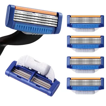 

4pcs/lot Shaver Razor Blades Cassette Shaving Blade for Men Face 4-Layer Blades Compatible for Gillettee Mache 3 Machine