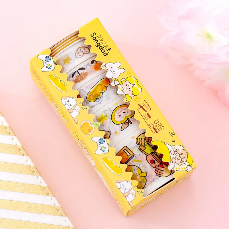 Girl daily life series Bullet Journal Washi Tape set cute Decorative Adhesive Tape DIY Scrapbooking Sticker Label Stationery - Цвет: 9