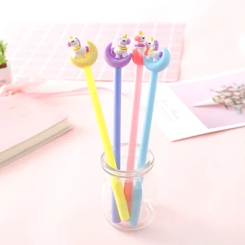 

40 pcs/lot Moon Unicorn Gel Pens Cute Signature 0.5 mm Black Ink Signature Pen School Writing Supplies Stationery gift