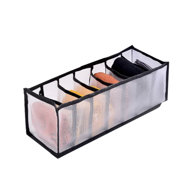 Multi-grids Underwear Storage Box Sock Bra Underpant Organizer Lattice Mesh Drawer Tidy Divider Practical Grid underwear 