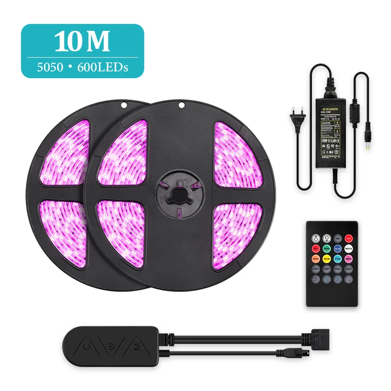 Светодиодный светильник RGB 5 м/10 м 2835/5050 водонепроницаемая светодиодная лента с пультом дистанционного управления и Bluetooth контроллером для домашнего декора светильник ing - Испускаемый цвет: 5050 600LEDs 10M